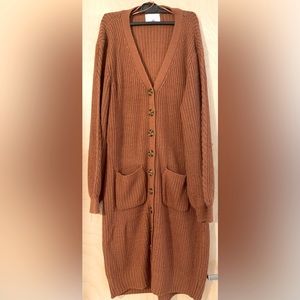 Maxi knitted cardigan